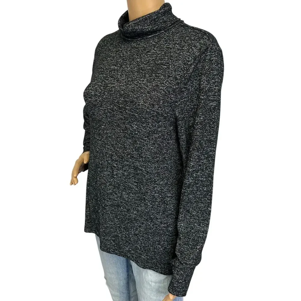 J. Crew Signature Cozy Yarn Turtleneck Sweater Charcoal Gray AS915 Size L